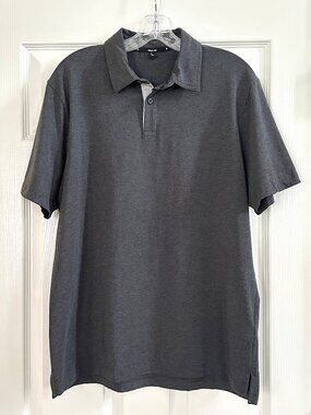 Public Rec Knit Polo Charcoal Gray - LARGE